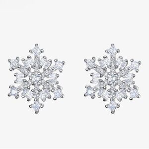 Elegant Silver Snowflake Earrings